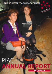 PIAC Annual Report 2013 - 2014 cover page