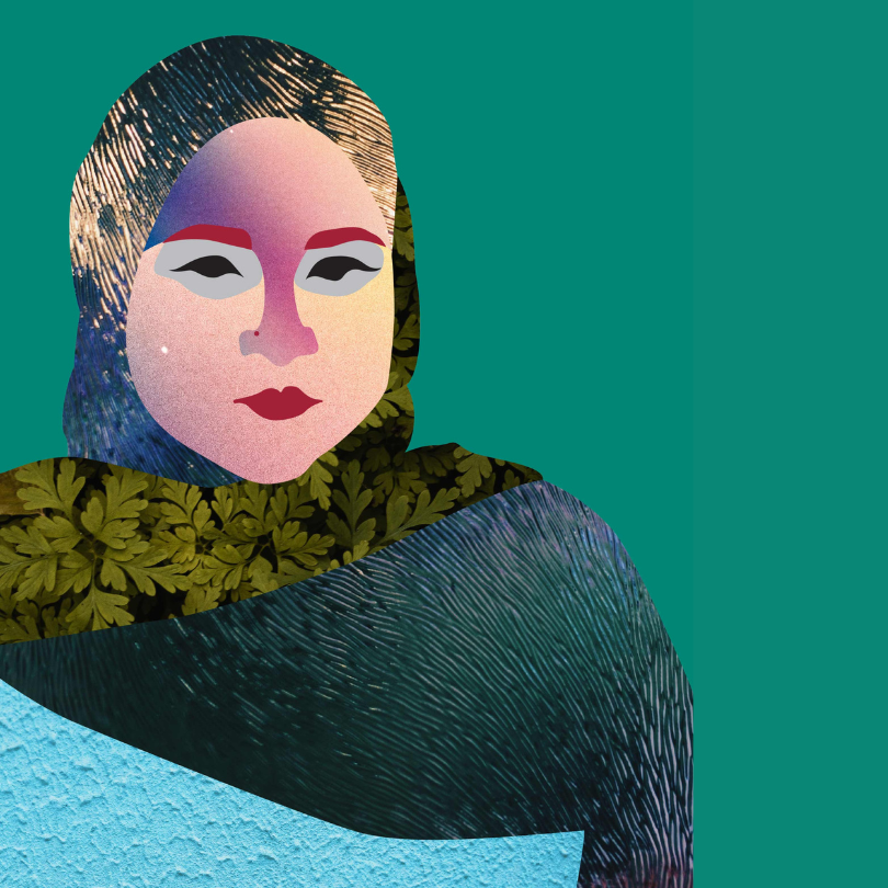 Donate Online - illustration of woman wearing a headscarf